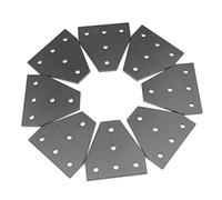 Zeberoxyz 8 pezzi - Kit di supporto angolare a forma di T nero, piastra di tenuta a 5 fori a 90 gradi per slot 6 mm serie 2020 profilo in alluminio telaio stampante 3D (8 pezzi Black-T)