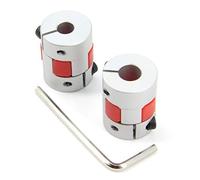 Zeberoxyz - Accoppiamento flessibile in alluminio, 6,35 mm a 8 mm, diametro 20 mm, lunghezza 25 mm, connettore motore 6,35 x 8 mm, per stampante 3D, macchine CNC e servomotore a gradini (6,35 x 8 mm)