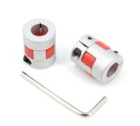 Zeberoxyz - Coppia di giunti flessibili in alluminio da 10 mm a 10 mm, diametro 20 mm, lunghezza 25 mm, connettore flessibile per stampante 3D, macchine CNC e servomotore a gradini (10 x 10 mm)