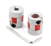 Zeberoxyz Coppia di giunti flessibili in alluminio da 6,35mm a 10mm, diametro20mm, lunghezza25mm,per stampanti 3D,macchine CNC e servomotore a gradini (6,35x10mm)