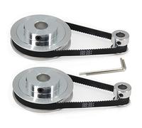 Zeberoxyz Set di 2 pulegge dentate GT2 con ruota sincrona da 20 e 80 denti, foro da 12 mm, in alluminio, con 2 cinghie di lunghezza 250 mm e larghezza 6 mm (20-80T-12B-6)