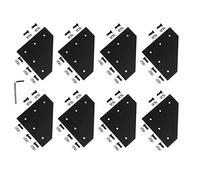 Zeberoxyz Set di 8 piastre di supporto angolare a forma di L con viti e dadi a T, per telaio stampante 3D in alluminio serie 4040 (serie 4040 nero-L con dado)