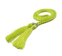 ZEBEYE Cinture da donna, catena in vita intrecciata, abito da donna 160 cm, decorazione vintage con cordoncino (lunghezza della cintura: 160, colore: argento), Verde 2, 160 cm