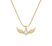 ZEBI Angolare Ali Cuore Collana Per Le Donne Ragazza Bambino Piccoli Gioielli Placcato Oro 18 K Ali Di Angelo Custode Cubic Zirconia Ciondolo Anniversario Regalo di Compleanno, Oro, Zirconia cubica