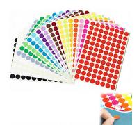 ZEBKEL 8160 Pezzi Punti Adesivi Colorati 6 mm, 20 Colori, Etichette Circolari Autoadesive per Ufficio e Scuola