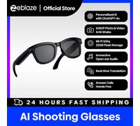 Zeblaze Eyewear Occhiali da tiro AI Foto e video ad alta risoluzione Audio open-ear AI personalizzato con ChatGPT-4o Wi-Fi 5Ghz 32GB di archiviazione