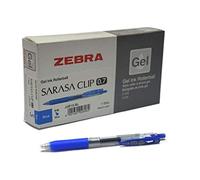Zebra 0.7 Sarasa Clip - Penna a sfera con inchiostro gel, 12 pezzi, colore: Blu