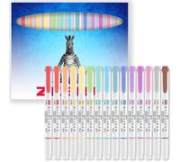 Zebra 15pc Mildliner Punta Doppia Evidenziatore Penne Largo & Fine Cartone