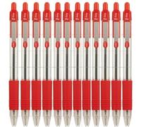 Zebra 22210 - Penna a sfera media Z-Grip, retraibile, con clip metallica, 12 pezzi rosso