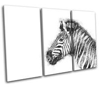 Zebra Abstract Scribble Animals TREBLE TELA parete arte foto stampa