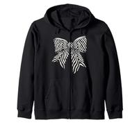 Zebra Animal Skin Pattern Carino Costume Ragazza Coquette Bow Felpa con Cappuccio