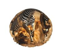 Zebra Animale Cuffia Da Doccia Donne Riutilizzabile Grande Cuffia Da Doccia Uomini Quickdry Cura Capelli Lunghi Brevi