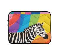 Zebra arcobaleno colorato imbottito custodia per laptop 13 pollici morbida trapuntata borsa per computer impermeabile maniche per computer