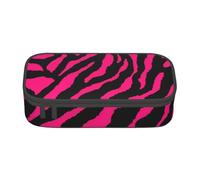 Zebra, astuccio con stampa leopardata rossa per ufficio aziendale, astuccio, astuccio per matite, astuccio per matite, trousse per trucchi e cosmetici, Zebra Tiger Leopard Rosso, One Size