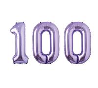 Zebra Balloons Palloncino foil numero 100 viola, 101 cm