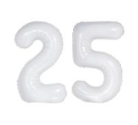 Zebra Balloons Palloncino Foil Numero 25 Bianco, 101 cm