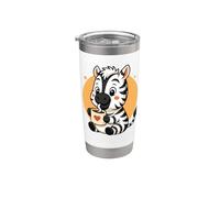 Zebra bere caffè grafica Zebra Kawaii Anime Bicchiere termico in acciaio inox doppia parete