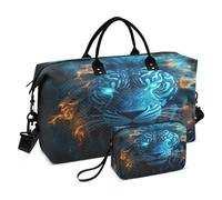 Zebra Blu Sparata Borsa da Palestra Sportiva da Nuoto con Trucco Sacchetto Borsone Tracolla per Donna Viaggio