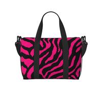 Zebra, borsa da viaggio con stampa leopardata e tigre, 41 cm x 29 cm x 15 cm, borsa da viaggio per la notte, borsa tote unisex, Nero , Taglia unica
