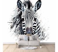 Zebra Carta da parati 3D Motivo Zebrato Tie-dye Bianco E Nero Fotomurali in tessuto non tessuto Murale alla moda Decorazione, per soggiorno, camera da letto, adulti, bambini 450×315cm