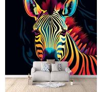 Zebra Carta da Parati 3D tessuto non tessuto Zebra Di Graffiti Geometrici Astratti Murale alla carta da parati fotografica, per Soggiorno Camera Camera dei Bambini Decorazione 400×280cm