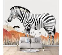 Zebra Carta da Parati 3D tessuto non tessuto Zebra Geometrica A Strisce Bianche E Nere Murale alla carta da parati fotografica, per Soggiorno Camera Camera dei Bambini Decorazione 400Ã-280cm