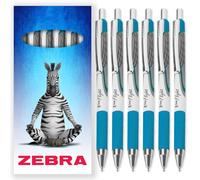 Zebra Classic Z-Grip Flight - Penne a sfera, 1,2 mm, inchiostro azzurro, confezione da 6, in confezione regalo di cartone