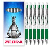 Zebra Classic Z-Grip Flight - Penne a sfera, 1,2 mm, inchiostro verde, confezione da 6, in confezione regalo di cartone