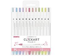Zebra Clickart PL WYSS22-12CPL - Penna a base d'acqua, confezione da 12