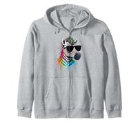 Zebra Colorful Zebra Outfit Mens Zebra Amante Felpa con Cappuccio