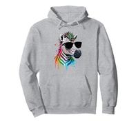 Zebra Colorful Zebra Outfit Mens Zebra Amante Felpa con Cappuccio