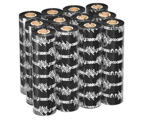 Zebra Confezione 12 WAX Ribbon 2300 Cera 110mm X 74mt Core 12.7mm