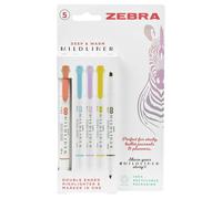 Zebra Deep E Warm Mildliner - Set Da 5 Doppio Estremità