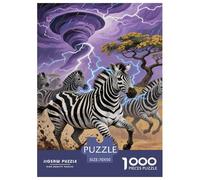 Zebra della savana africana Jigsaw Puzzle Animale 1000 Pezzi Adulto Per Gioco Familiare Gioco Education Decorazione Interna Unica Regalo Per Amore E Amico Stress Relief 70x50cm/1000pcs