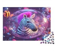 Zebra dentro una bolla cosmica Puzzle 1000 Pezzi per Adulti Puzzle di Carta Gioco per Famiglia Attività Rilassante Decorazione Casa Regalo 52x38cm 1000pcs