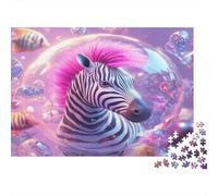 Zebra dentro una bolla rosa Puzzle 1000 Pezzi per Adulti Puzzle di Carta Gioco per Famiglia Attività Rilassante Decorazione Casa Regalo 52x38cm 1000pcs