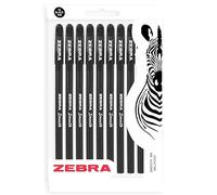 ZEBRA Doodler'z - Penna a sfera gel, 1,0 mm, fusto nero e inchiostro nero, confezione da 10
