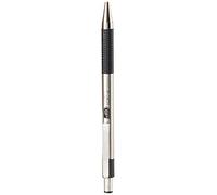 Zebra F-301 Delux Retractable Ball Pen Stainless Steel Medium Black Ref 21971