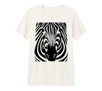Zebra Face Design Minimalista Animal Stripe Optical Illusion Maglietta Premium