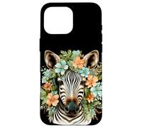 Zebra, fiore botanico, safari, animale da zoo Custodia per iPhone 16 Pro Max