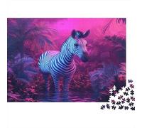 Zebra Foresta Tropicale Puzzle 1000 Pezzi Carta Gioco di Puzzle 1000 Pezzi Giungla Colorata Relax Concentrato Interazione Famiglia Decorazione Regalo 38x26cm/1000pcs