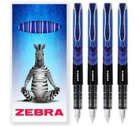 Zebra Fuente Monouso Penna Stilografica - 0.6mm Linea - Portafoglio Di 4, Vari