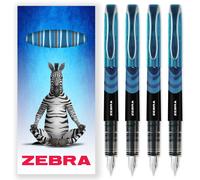 Zebra Fuente Monouso Penna Stilografica - 0.6mm Linea - Portafoglio Di 4, Vari