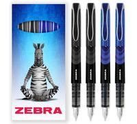 Zebra Fuente Monouso Penna Stilografica - 0.6mm Linea - Portafoglio Di 4, Vari