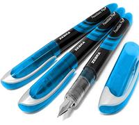 Zebra Fuente - Penna stilografica usa e getta, inchiostro azzurro (confezione da 3)