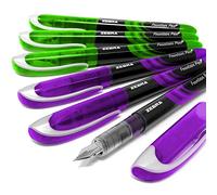 Zebra Fuente - Penna stilografica usa e getta, inchiostro viola e verde, confezione da 6