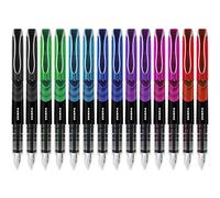 Zebra Fuente - Penna stilografica usa e getta, nero, verde, azzurro, blu, viola, rosa e rosso, confezione da 14