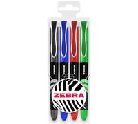 Zebra Fuente - Penna stilografica usa e getta, pennino fine 1,0 mm, spessore tratto 0,6 mm, toni classici, confezione da 4