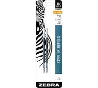 Zebra G-402 Stainless Steel Pen JK-Refill, Fine Point, 0.5mm, Black Ink, 8-Count