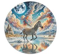 Zebra Galloping on Sand2 1000 Pezzi Jigsaw Puzzle Adulti Animal Puzzle Rotondo Idea Regalo Per Famiglia Per Adulti E Bambini Stampa Di Alta Qualità 1000pcs (67.5x67.5cm)
